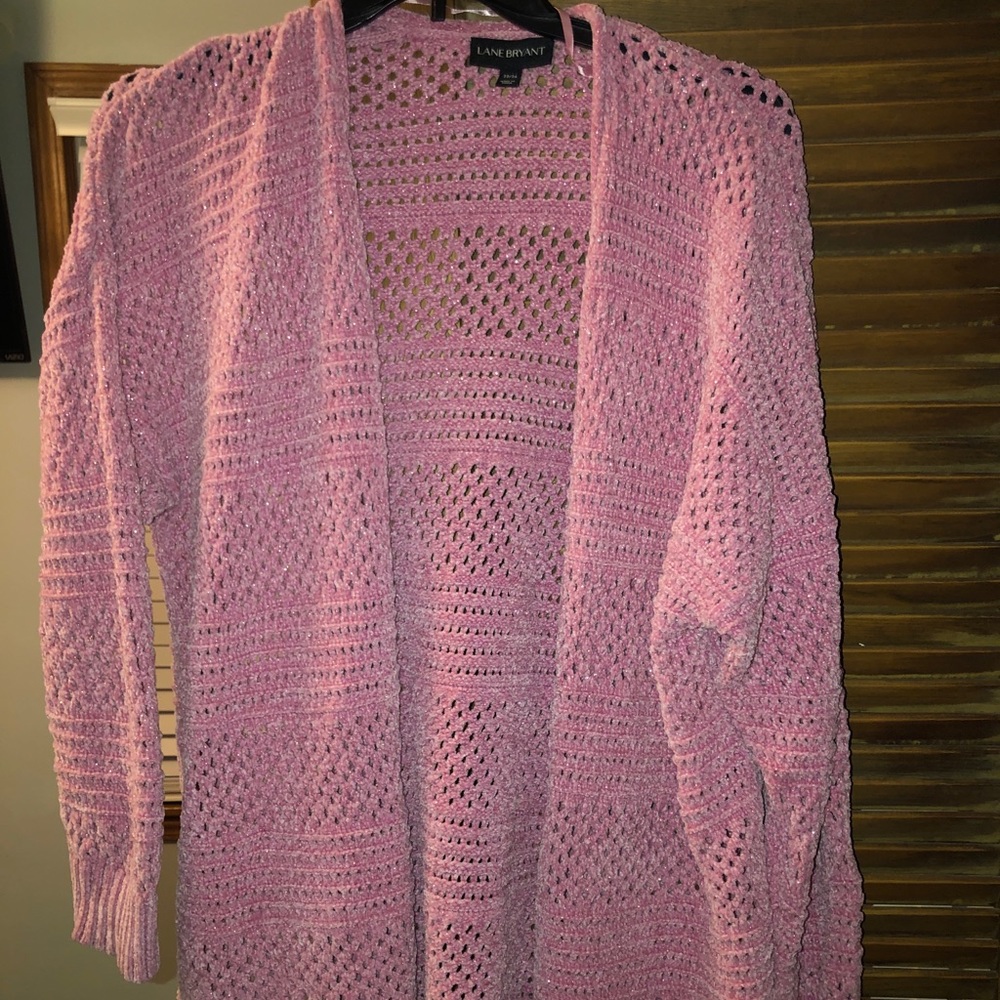 Lane Bryant pink sparkle cardigan size 22/24